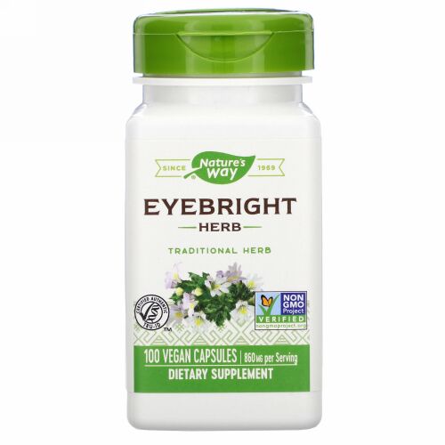 Nature's Way, アイブライトハーブ、860mg、ヴィーガンカプセル100粒