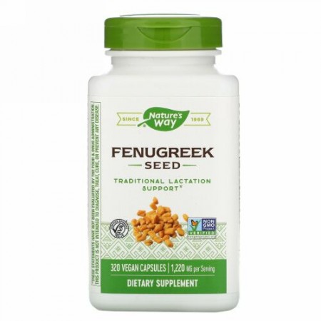 Nature's Way, フェヌグリークシード、1,220 mg、ビーガンカプセル320粒