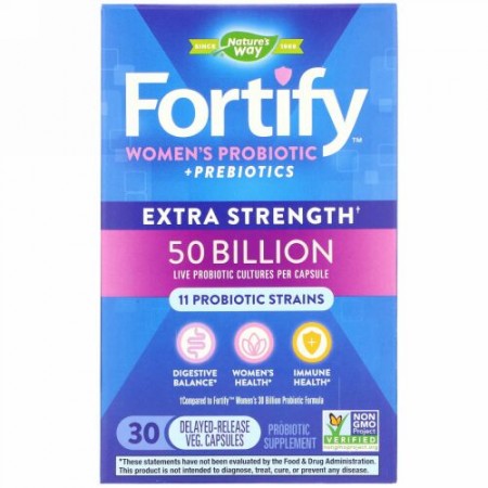 Nature's Way, Fortify, Women's Probiotic + Prebiotics, Extra Strength, 30 Delayed-Release Veg. Capsules (Discontinued Item)