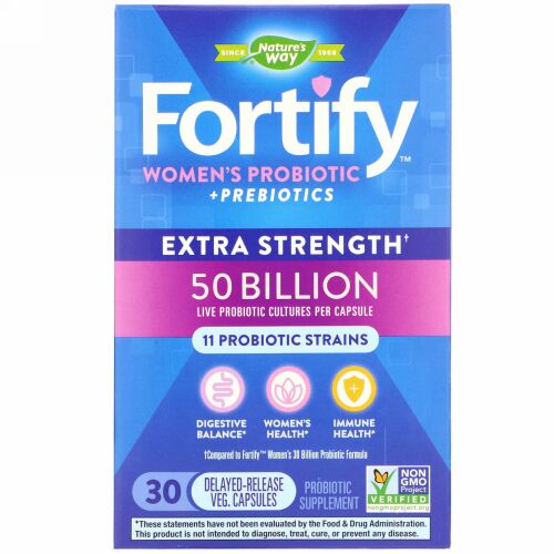 Nature's Way, Fortify, Women's Probiotic + Prebiotics, Extra Strength, 30 Delayed-Release Veg. Capsules (Discontinued Item)