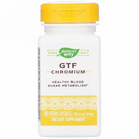 Nature's Way, GTF Chromium, 200 mcg, 100 Vegan Capsules