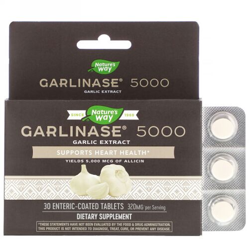 Nature's Way, ガリナーゼ5000、320mg、腸溶性コーティングタブレット30錠