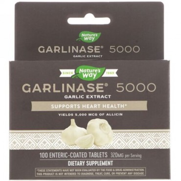 Nature's Way, ガリナーゼ5000、320mg、腸溶性コーティング錠剤100錠
