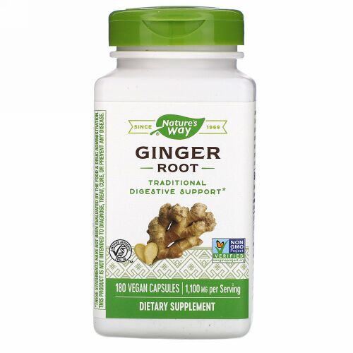 Nature's Way, ショウガ根、1,100mg、ビーガンカプセル180粒