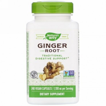 Nature's Way, ショウガ根、1,100mg、ビーガンカプセル240粒