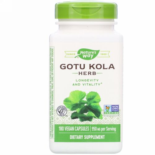 Nature's Way, ゴツコラハーブ、950mg、ビーガンカプセル180粒
