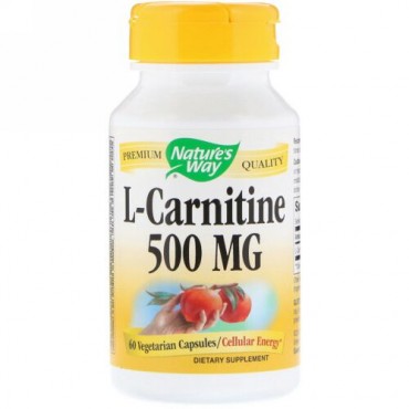 Nature's Way, L-Carnitine, 500 mg, 60 Vegetarian Capsules (Discontinued Item)