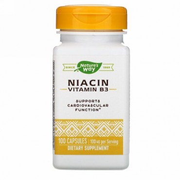 Nature's Way, ナイアシン、ビタミンB3、100mg、100粒