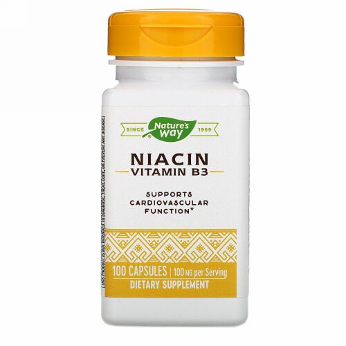 Nature's Way, ナイアシン、ビタミンB3、100mg、100粒