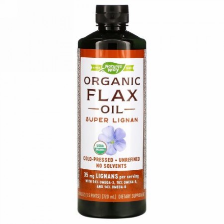 Nature's Way, Organic Flax Oil, Super Lignan, 24 fl oz (720 ml)