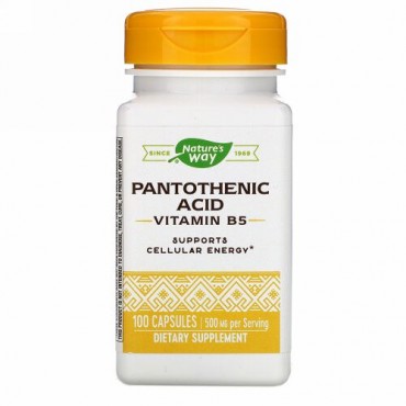 Nature's Way, Pantothenic Acid, Vitamin B5, 500 mg, 100 Capsules