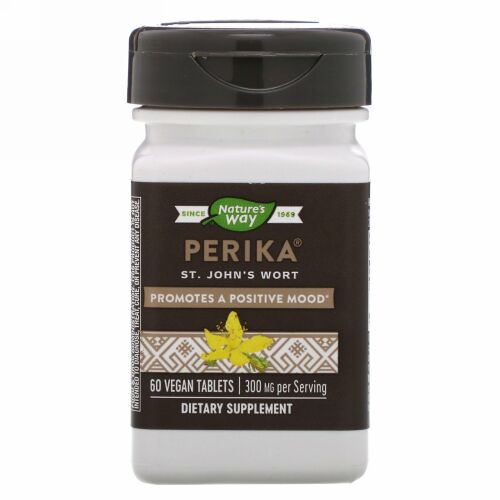 Nature's Way, Perika（ペリカ）、セントジョンズワート、300mg、ビーガンタブレット60粒