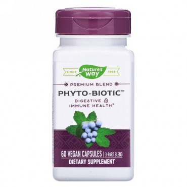 Nature's Way, Phyto-Biotic, Digestive & Immune Health, 3 Part Blend, 60 Vegan Capsules