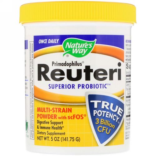 Nature's Way, Primadophilus、Reuteri Superior Probiotic、マルチ-菌株パウダー + scFOS、5oz (141.75 g)