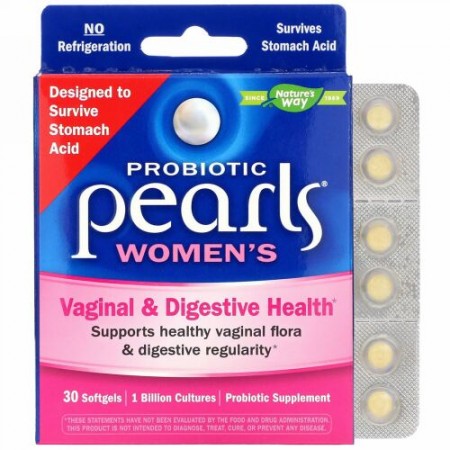 Nature's Way, Probiotic Pearls（プロバイオティック パールズ）女性用、ソフトジェル30粒
