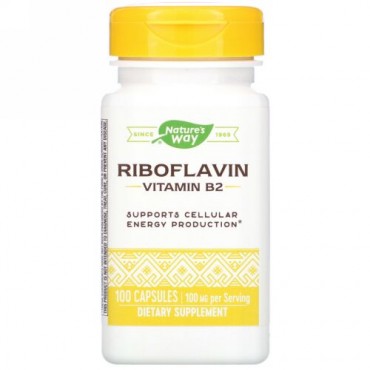 Nature's Way, リボフラビン、ビタミンB2、100mg、100粒