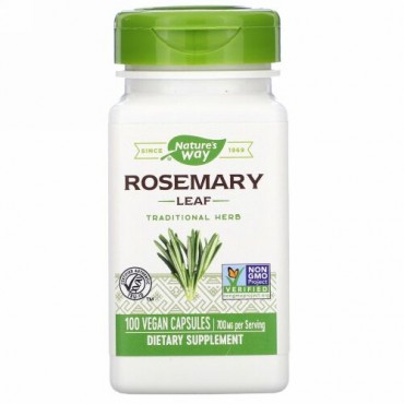 Nature's Way, ローズマリーの葉、700mg、ビーガンカプセル100粒