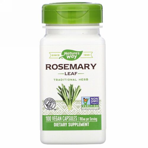 Nature's Way, ローズマリーの葉、700mg、ビーガンカプセル100粒