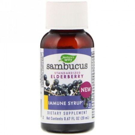 Nature's Way, ニワトコ、標準化済エルダーベリー、免疫シロップ、0.67液量オンス (20 ml) (Discontinued Item)