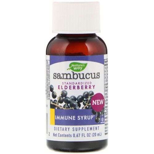 Nature's Way, ニワトコ、標準化済エルダーベリー、免疫シロップ、0.67液量オンス (20 ml) (Discontinued Item)