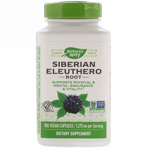 Nature's Way, エゾウコギ、根、1275 mg、植物性カプセル180粒