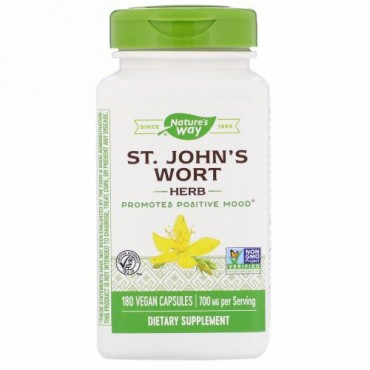 Nature's Way, St. John's Wort Herb（セントジョンズワートハーブ）、700mg、ビーガンカプセル180粒
