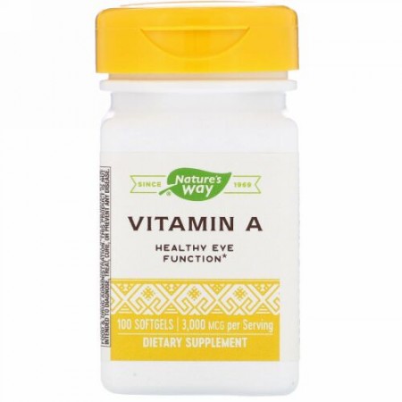 Nature's Way, ビタミンA、10,000 IU、ソフトジェル100粒
