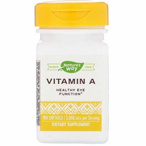 Nature's Way, ビタミンA、10,000 IU、ソフトジェル100粒