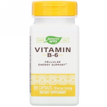 Nature's Way, Vitamin B-6, 50 mg, 100 Capsules