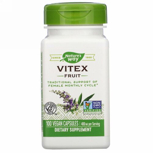 Nature's Way, ビテックスフルーツ、400mg、ヴィーガンカプセル100粒