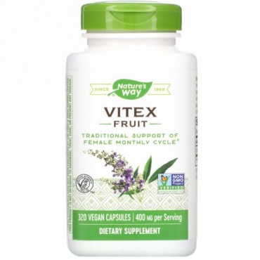 Nature's Way, ビテックスフルーツ、400mg、ビーガンカプセル320粒