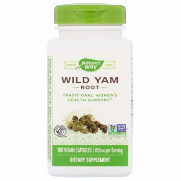 Nature's Way, ワイルドヤムの根、850mg、ビーガンカプセル180粒