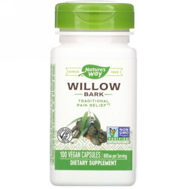 Nature's Way, Willow Bark, 800 mg, 100 Vegan Capsules