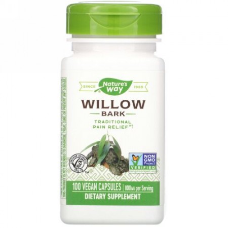 Nature's Way, Willow Bark, 800 mg, 100 Vegan Capsules