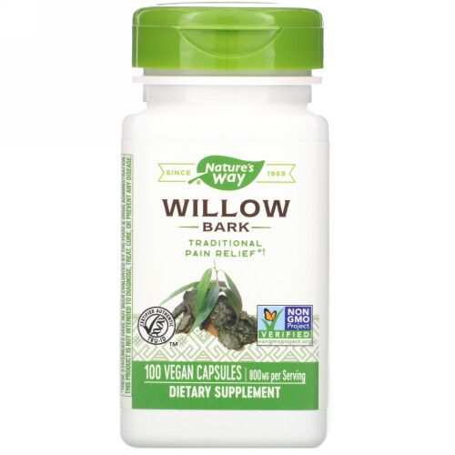 Nature's Way, Willow Bark, 800 mg, 100 Vegan Capsules
