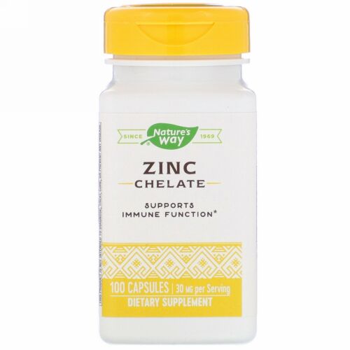Nature's Way, 亜鉛キレート、30 mg、100 粒