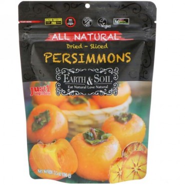 Nature's Wild Organic, 地球 & 大地、総天然、スライス干し柿、3.5オンス (100 g) (Discontinued Item)
