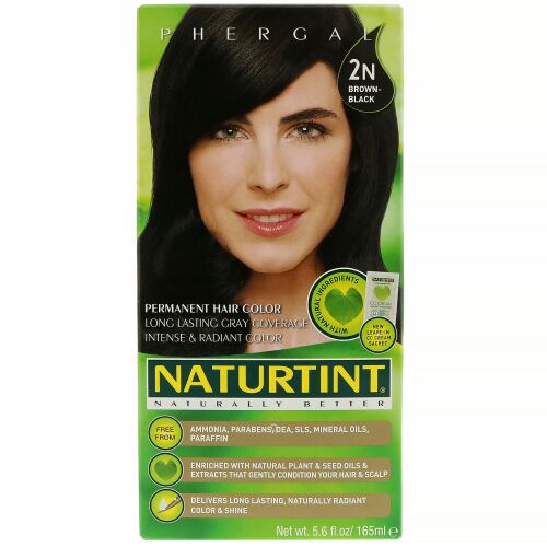 Naturtint, パーマネントヘアカラー、2N ブラウン-ブラック、165 ml（5.6 fl oz）