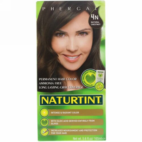 Naturtint, パーマネントヘアカラー、4Nナチュラルチェスナット、165ml（5.6fl oz）