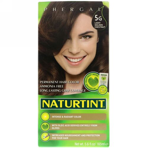Naturtint, パーマネントヘアカラー、5Gライトゴールデンチェスナット、165ml（5.6液量オンス）