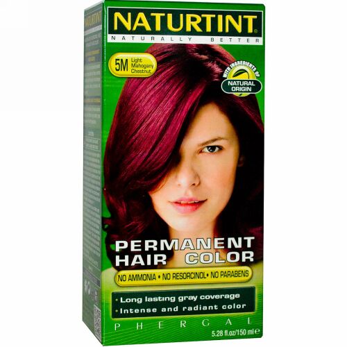 Naturtint, パーマネントヘアカラー、 5M ライトマホガニーチェスナット、5.28 fl oz (150 ml) (Discontinued Item)