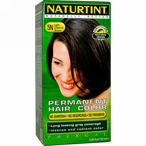 Naturtint, パーマネントヘアカラー、5Nライトチェスナットブラウン、150ml（5.28fl oz）