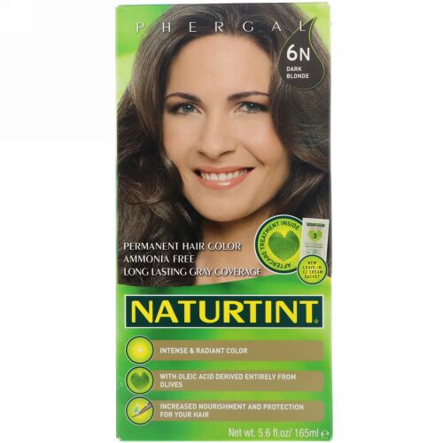 Naturtint, パーマネント ヘア カラー, 6N ダークブロンド, 5.6 fl oz (165 ml)