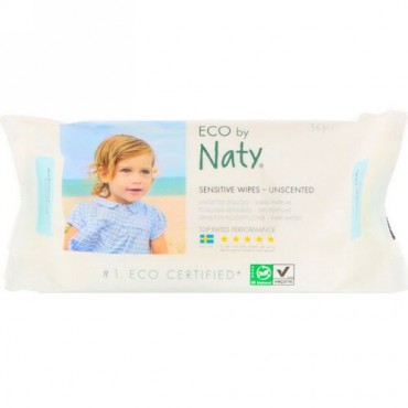 Naty, センシティブワイプ、無香、56枚 (Discontinued Item)