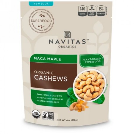 Navitas Organics, オーガニックのカシュー、マカ、メープル、4 oz (113 g)
