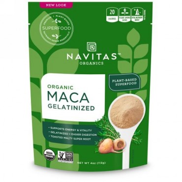 Navitas Organics, オーガニック、マカ、 ゼラチン化、4 oz (113 g)