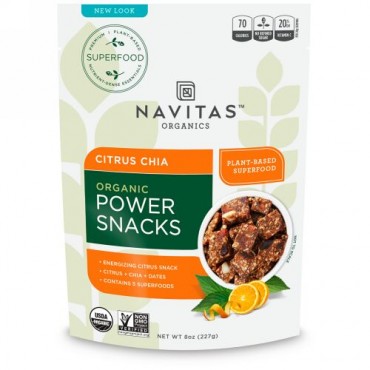 Navitas Organics, パワースナック、シトラス・チア、8 oz (227 g) (Discontinued Item)