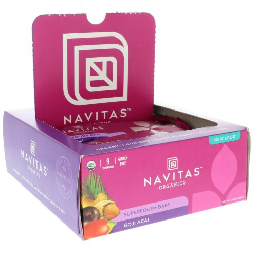 Navitas Organics, スーパーフード + バー、ゴジアサイ、12本、16.8オンス (480 g) (Discontinued Item)