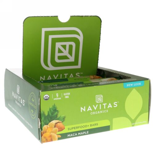 Navitas Organics, スーパーフード + バー、マカメイプル、12本、16.8 oz (480 g) (Discontinued Item)