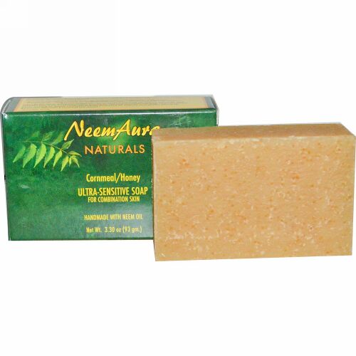 NeemAura, 超敏感ソープ、コーンミール/ハニー、3.30 oz (93 g) (Discontinued Item)